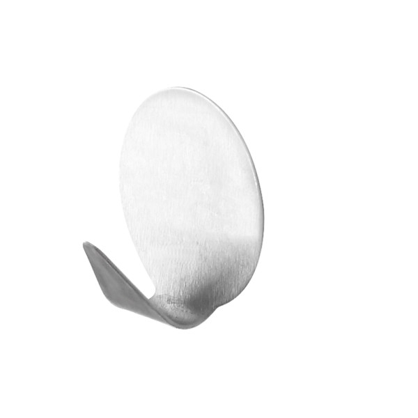 Set quattro appendini adesivi in acciaio satinato tondi