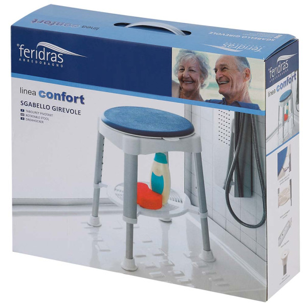 Sgabello con seduta girevole in alluminio e LDPE