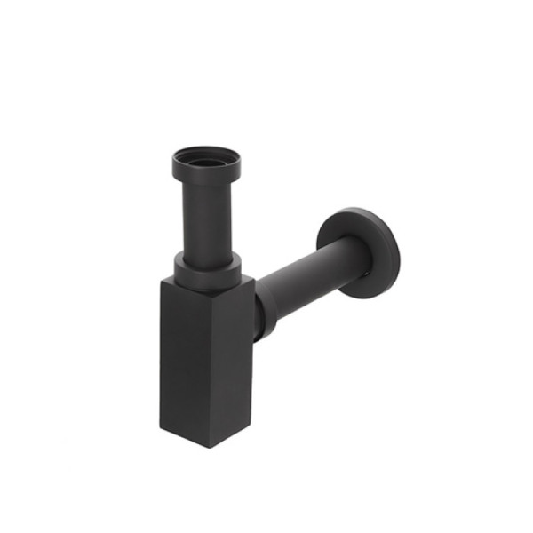 Sifone quadrato nero opaco 1  1/4