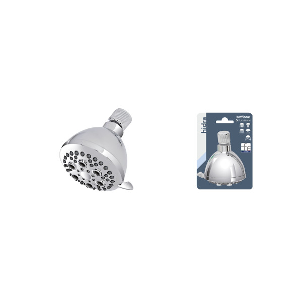 Soffione doccia in abs 5 funzioni cromo