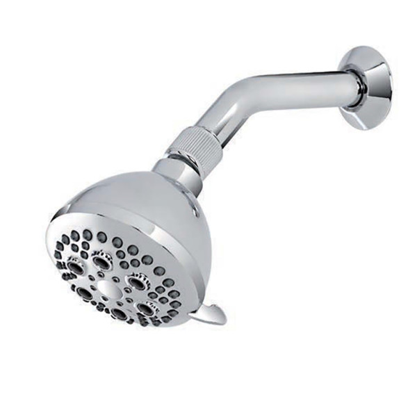 Soffione doccia in abs cromo 5 funzioni completo di braccio