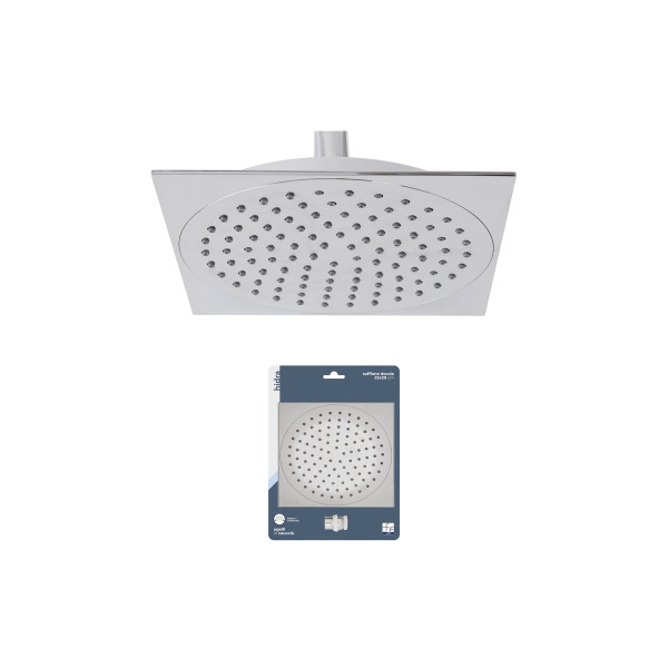 Soffione doccia quadrato in abs cromo 20 x 20 cm