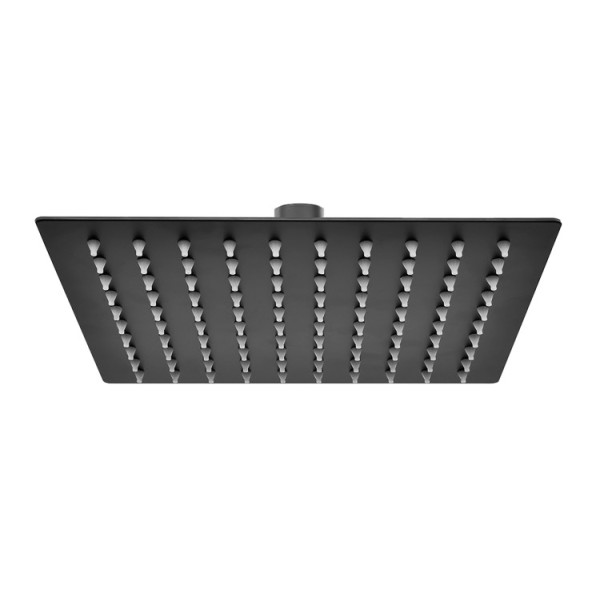 Soffione quadrato platinum nero opaco 30 x 30 cm