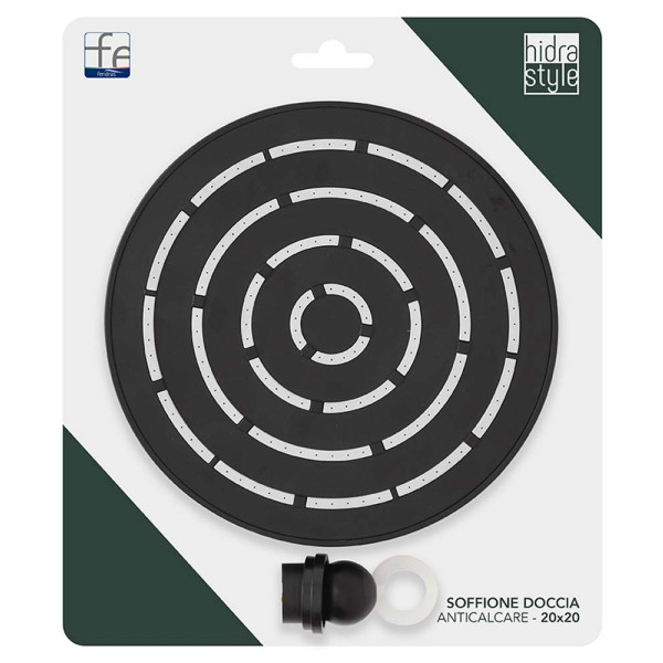 Soffione tondo nero dia 20cm hidra Style