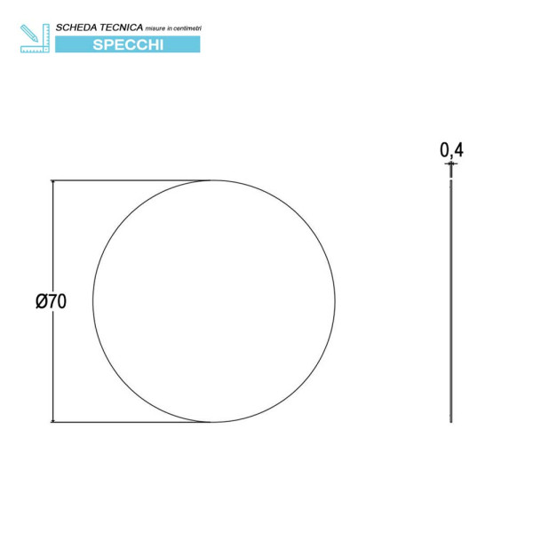 Specchio retroilluminato a led Luna dia70cm