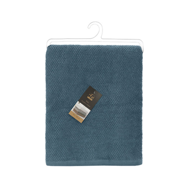 Telo doccia in cotone blu pastello 90 x 140 cm