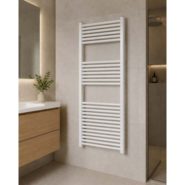Termoarredo dritto 120x55cm con interasse 50cm bianco