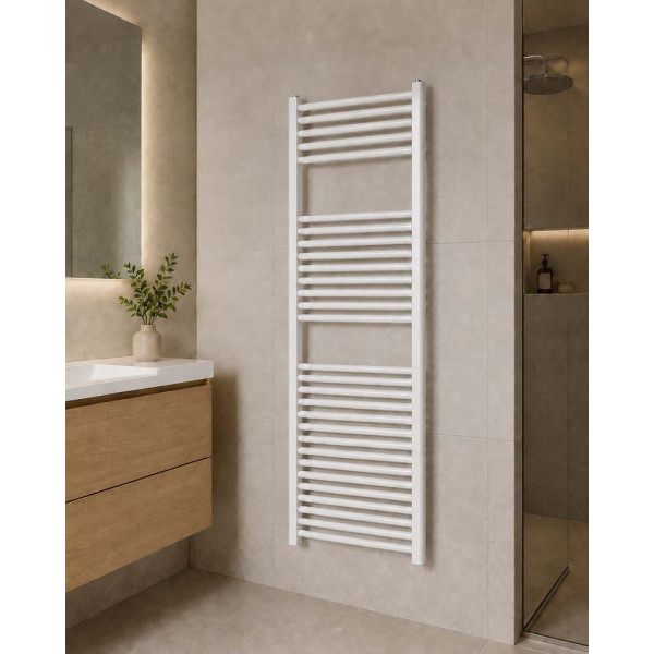 Termoarredo dritto 150x55cm con interasse 50cm bianco