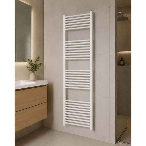 Termoarredo dritto 170x55cm con interasse 50cm bianco