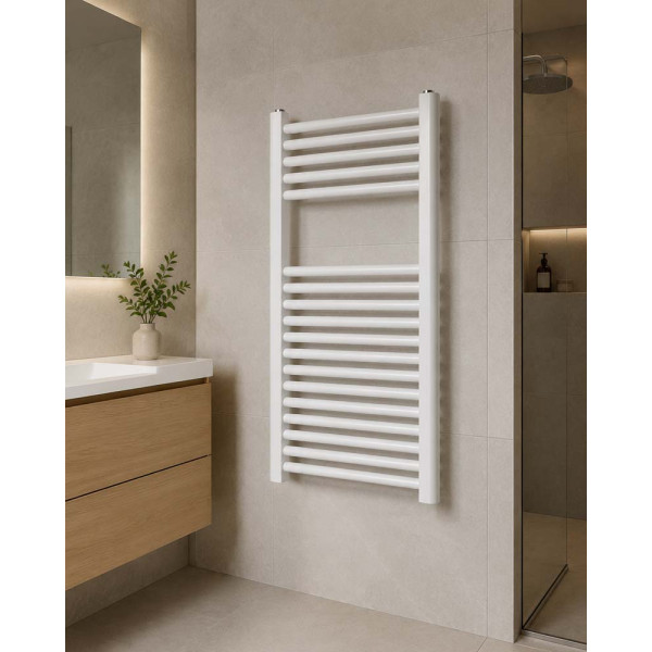 Termoarredo dritto 80x45cm con interasse 40cm bianco