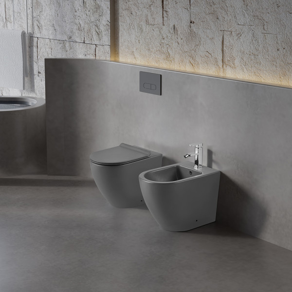 Vaso Linea T-Color in ceramica da terra grigio opaco